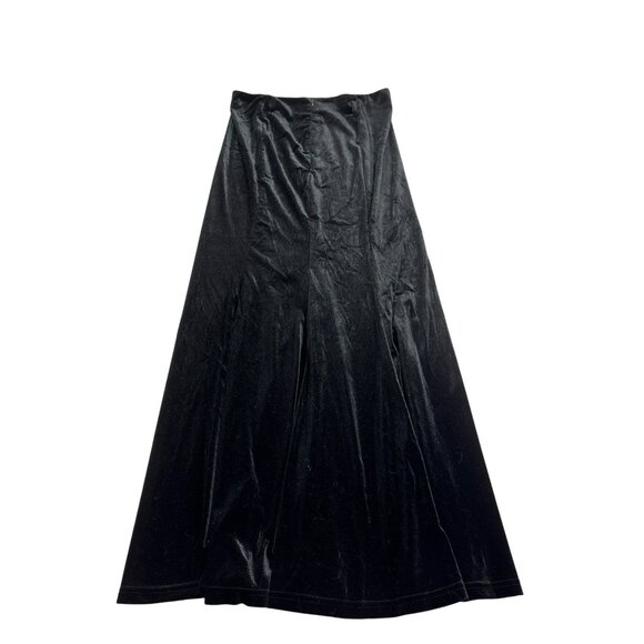Black Velvet Maxi Mermaid Skirt Size M Back Zipper Belt Loops Shein Whimsygoth W - Picture 5 of 9